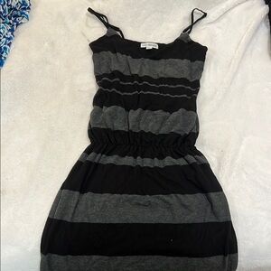 James Perse Black and Gray Spaghetti Strap Mini Sundress